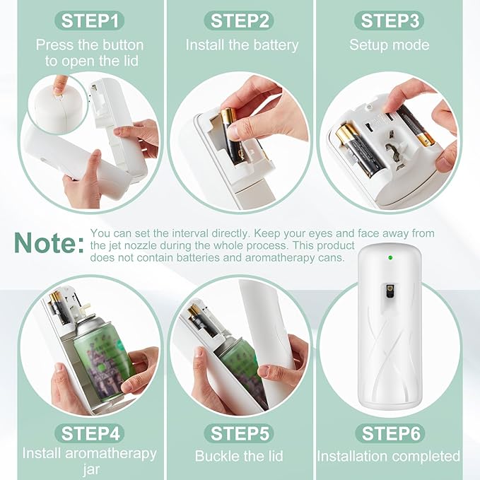 2 Pcs Automatic Air Freshener Spray Dispenser Wall Mounted Fly Mosquito Flying Insect Control Metered Air Freshener Sprayer Battery Operated for Living Room Bathroom Bedroom Farm Barn(White)