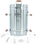 EL BARRIL 30lbs Grill & Smoker Barrel, Stainless Steel Charcoal Smoker Grill – Portable Outdoor Smokers with Grilling Accessories