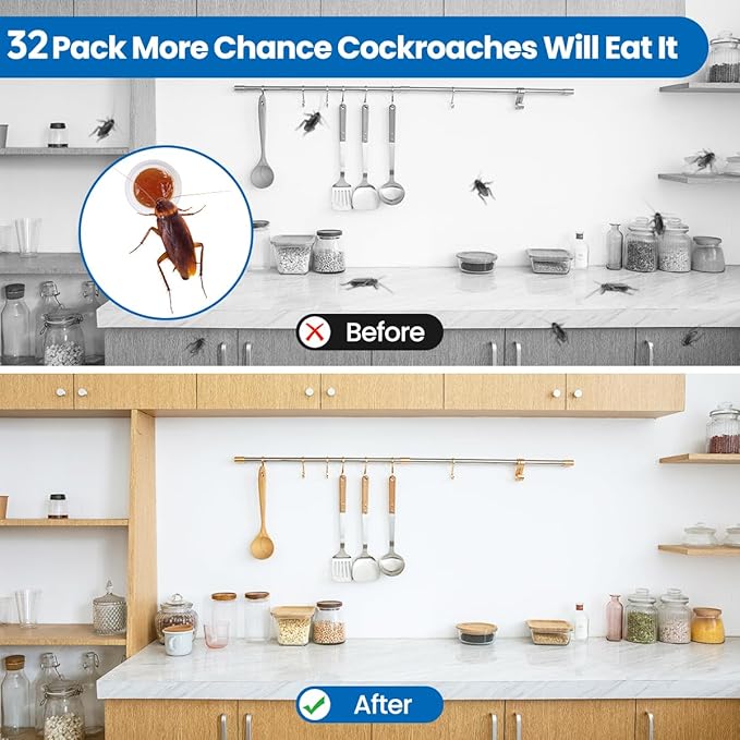 16PCS Roach Repellent, Cockroach Repellent and Gel for Roach Nest of Indoor Infestations, Effective Solution for Small to Large Cockroaches, Ready to Use, Ideal for Hidden Areas
