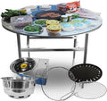 43.5" X 30" Korean BBQ Grill Foldable Outdoor Large Table All-In-One Set (Gas + Charcoal)