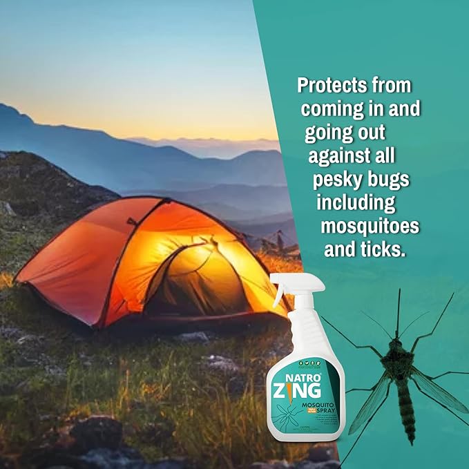 Triple Action Mosquito Spray 11 oz Indoor & Outdoor,Mosquito Control for Patio and Yard,Mosquito Repellent for Home,Plant Extract Based,Non-Toxic,Child & Pet Safe