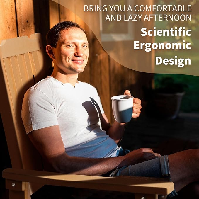 Outdoor Rocking Chairs Set of 4, Oversized All Weather High Back Porch Rocker, Patio Rockers for Outside