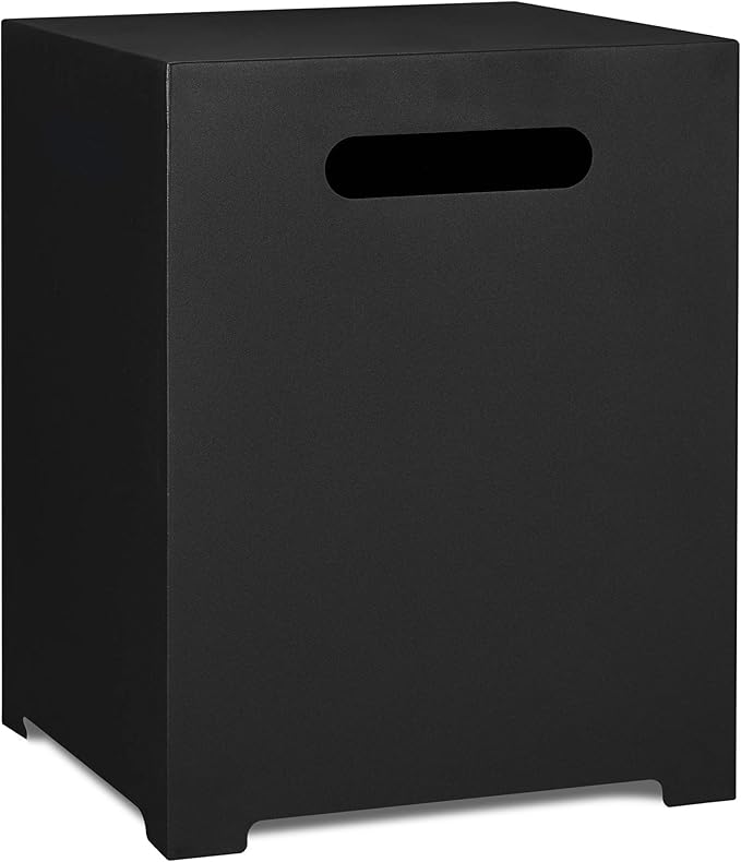 Real Flame Metal Propane Tank Cover, Conceals a 20 lb Tank and Doubles as a Side Table, Black