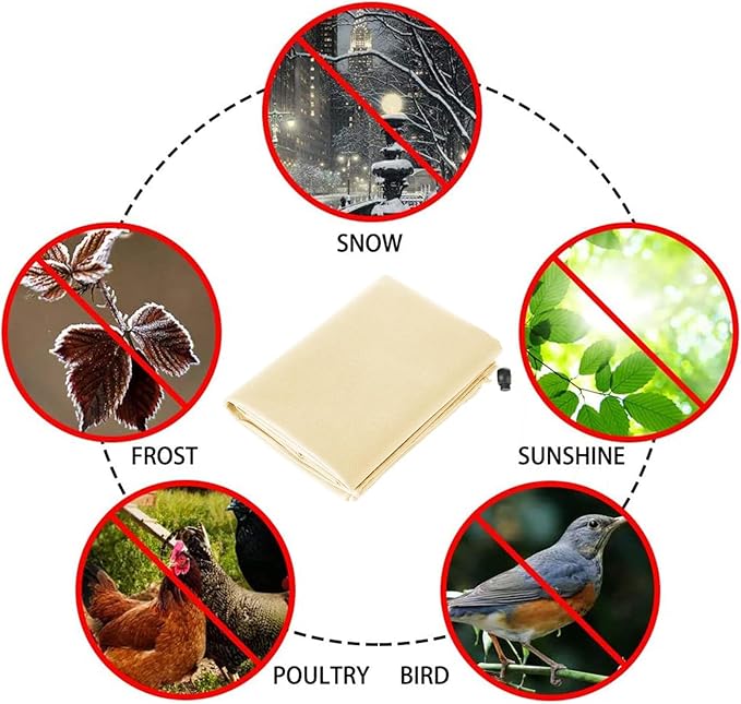 Homimp Plant Covers Freeze Protection, 4 Pack Frost Covers with Zipper Drawstring (23.6" x 31.5") Plant Protection Cover Bags for Outdoor Winter Frost Cold Weather Shrubs Trees Jacket Covers(Yellow)