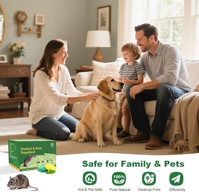 Mice Repellent Balls, Natural Ingredients, Safe for Families
