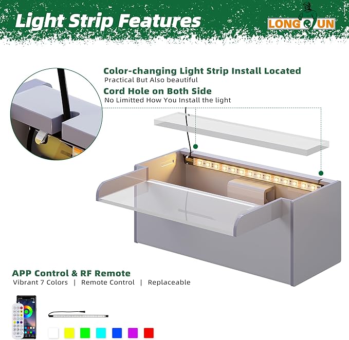 Longrun Pond Waterfall Box with Pump Kit, Transparent Acrylic Pond Waterfall Spillway with 680 GPH 3000L/H Pump for Ponds, Pond Spillway Color-Changing LED Light Strip for Garden (11.8")