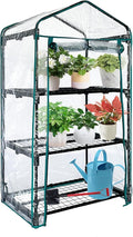 3 Tier mini Indoor Greenhouse Upgraded with Shelf Clips,27"x19"x50" Greenhouse for Indoors&greenhouses for Outdoors with PVC Cover and Roll-Up Zipper Door