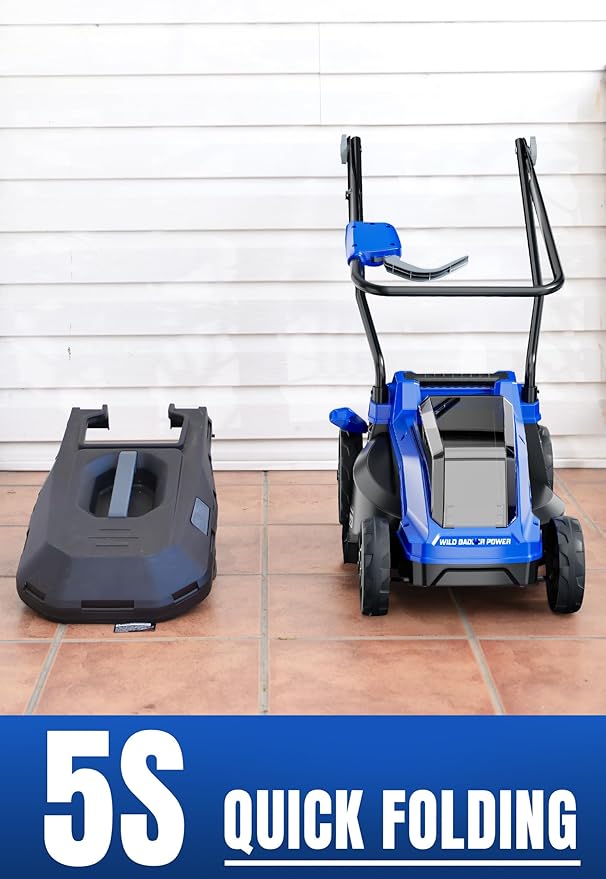 Wild Badger Power 40V 14″ Cordless Lawn Mower Brushless,2,368 sq ft/0.049 ac,1×4.0Ah Battery & Fast Charger, 5-Position Height,for Townhomes & Small Yards