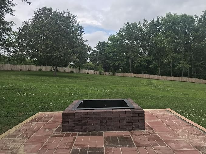 Sunnydaze Fire Ring for Outside - Wood-Burning Metal Fire Pit Ring Insert - Above or In-Ground DIY - 36-Inch Square Outer/30-Inch Square Inner Diameter