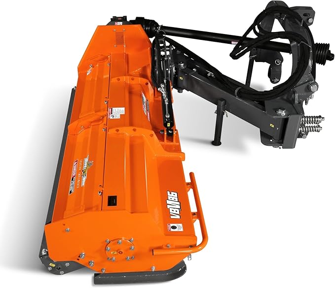 96" Heavy Duty PTO Drive 3 Point Offset Ditch Bank Verge Flail Mower for 90-120HP CAT 2 Tractor, 130'' Offset Distance,55°/90° Rotation Angle, 20 Hammers, Model VBM86