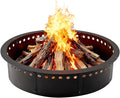 36 Inch Fire Pit Ring Smokeless, 40'' Outer Wood Burning Bonfire, Heavy Duty Solid Steel Round Fireplace, Rust-Proof, DIY Campfire Ring, Outdoor Above or In-Ground, for Patio, Camping, Yard