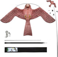 Bird Hawk Flying Kite with Pole Crops Farm Protector Bird Scarer Flying Kite with 4m Pole-Style A