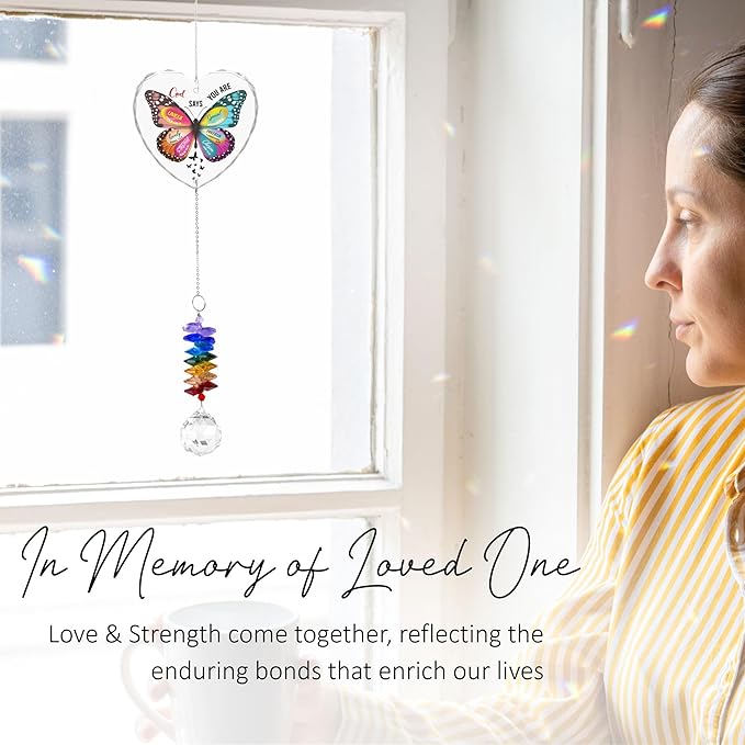 GIFTELIX Christmas Ornaments Appreciation Gift - Encouragement Butterfly Suncatcher - Inspirational Gifts for Friends Mom Sister, Girl Female Coworker Christian