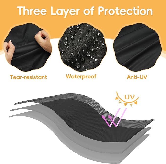 Grill Cover for Weber Q2000, Q2200, Q2400, Q300, Q320, Q3000, Q3200 Gas Grills, Heavy Duty BBQ Gas Grill Cover 7112, Waterproof UV Resistant Cover, Outdoor Barbeque Grill Accessories
