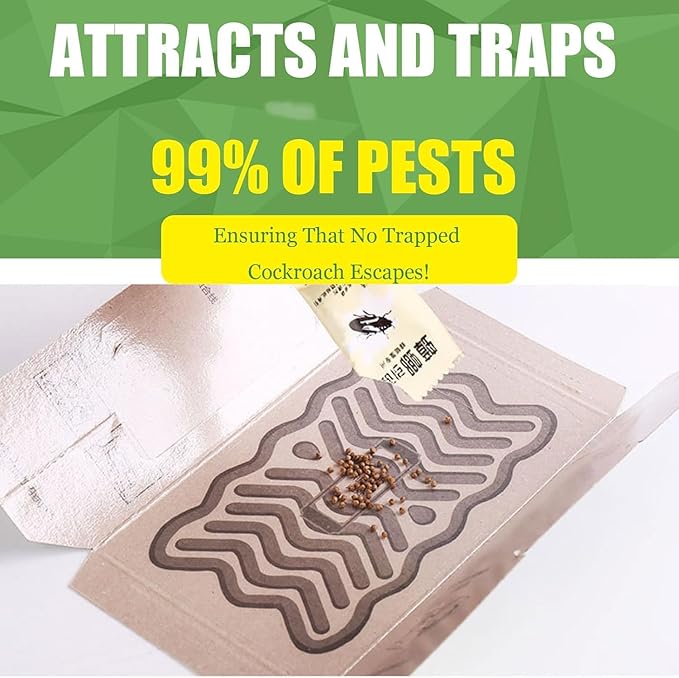 Sticky Insect Products (Sticky Insect Tape and Fly Paper) 20 Roach Traps Killer, Glue Trap, Crawling Bug Spider Cricket Ant Bait Trap Indoor infestation for House Garage, Pet Safe Pest Control