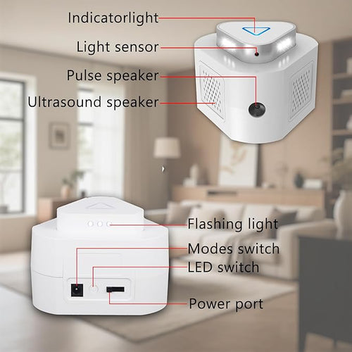 2 Packs Rodent Repellent Ultrasonic Pest Repeller for Home,360°Mice Traps for House Indoor Kill,Upgraded Mice Rat Repellent with Flashing Light for Attic Garage Crawlspace Basement,4 Mode Switching