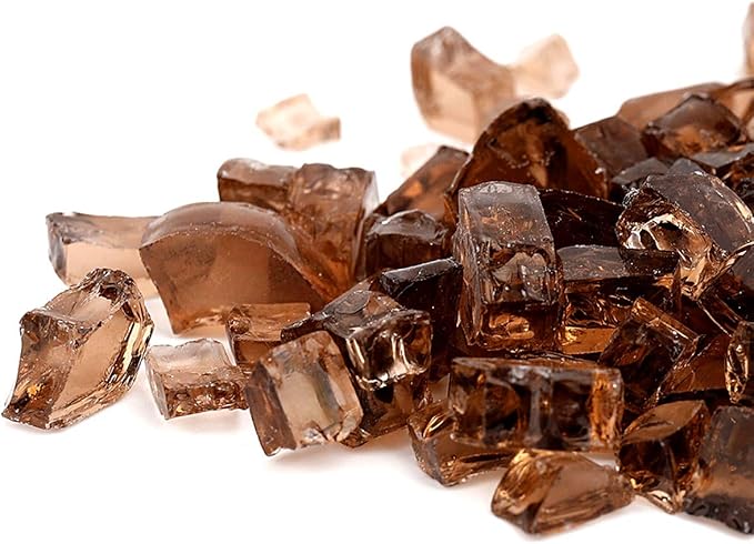 Onlyfire 10-Pounds High Luster Fire Glass for Natural or Propane Fire Pit Fireplace & Landscaping, 1/2-Inch Copper