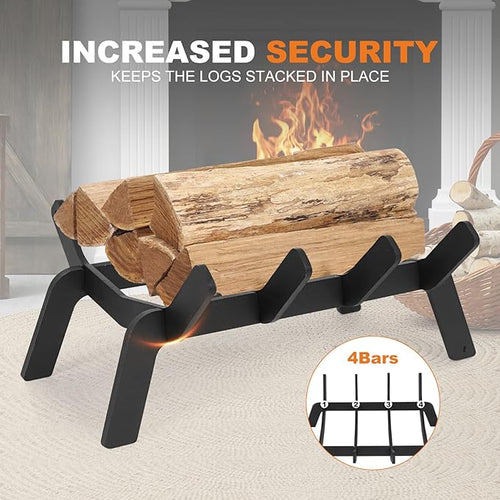 1MORE Fireplace Grates 14 Inch - Heavy Duty Steel Fireplace Rack | Fireplace Log Holder for Indoor | Small Fire Place Grate| Fireplace Racks for Inside Fireplace| Firewood Grate| Wood Stove Grate
