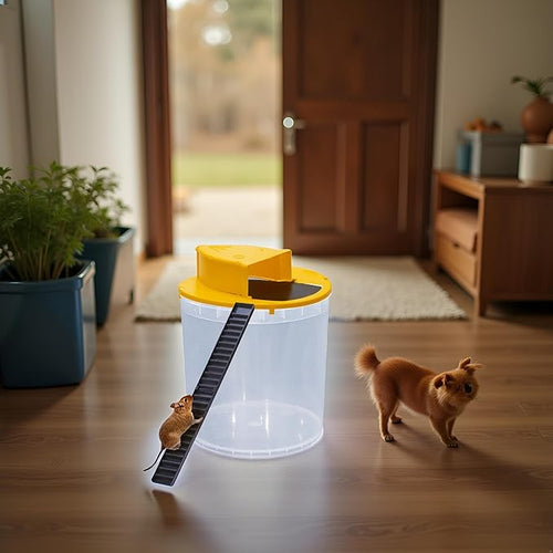 1Pack Mouse Trap Bucket- 5 Gallon Bucket Lid Mouse Rat Trap - Automatic Reset Flip and Slide Mouse Trap - Humane Mouse Rat Traps for Indoor Outdoor Use - Reusable