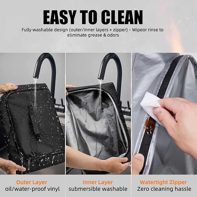 BBQ Blanket for Resting Meat, Leak-Proof Insulated Meat Resting Bag, 270°Top Opening for Large Briskets, Turkey, Washable Smoker Accessories Gifts for Men, Christmas Stocking Stuffers for BBQ Lover