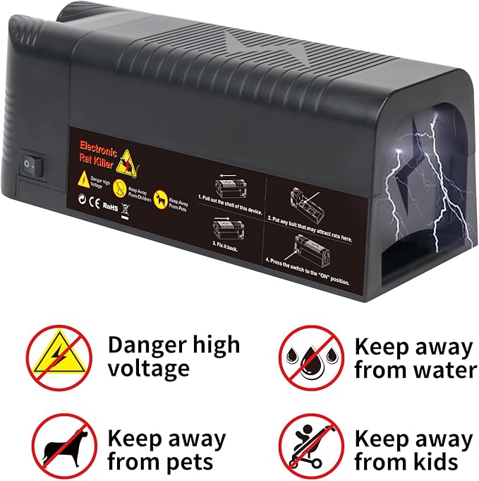 NAMEK Electric Rat Trap for Home, Effective Humane Indoor Rats Killer, Mice Zapper, Upgraded Rat Traps, Instantly Kill Rodent with Powerful Voltage