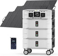 IEE SP5000 7680Wh Solar Power Station, 5000W(9000 Peak) AC Output, 120V/240V Split Phase LFP Battery with 3x100W Solar Panels, 1.6h Fast Charge Portable Power Generator for Home Backup, Emergency, RV