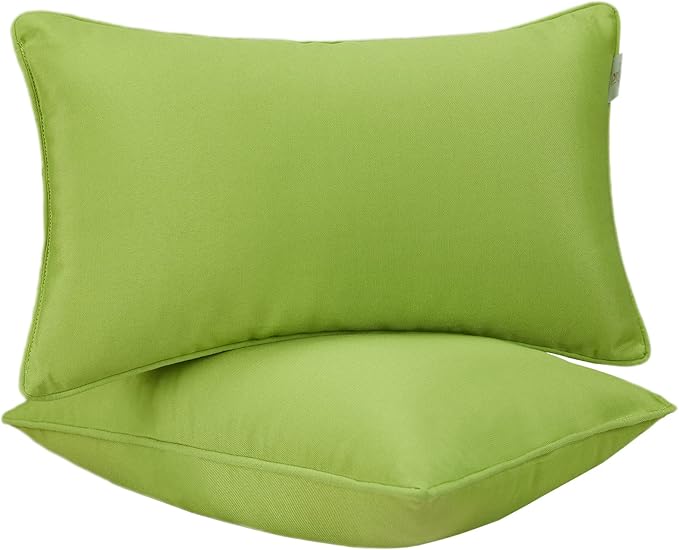 JMGBird Outdoor Lumbar Pillows Waterproof Set of 2 Outdoor Pillows with Insert Included 12×20 Inch Outdoor Pillow for Patio Furniture