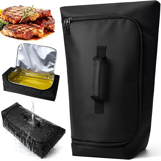 BBQ Blanket for Resting Meat, Leak-Proof Insulated Meat Resting Bag, 270°Top Opening for Large Briskets, Turkey, Washable Smoker Accessories Gifts for Men, Christmas Stocking Stuffers for BBQ Lover