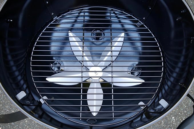 Slow 'N Sear SnS Grills Black Edition 22" Charcoal Kettle Grill, Porcelain Enamel, with Deluxe Insert and EasySpin Grate