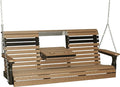 LuxCraft Rollback 5ft Recycled Plastic Plain Porch Swing with Flip Down Center Console - Lead Time to Ship 4 Weeks