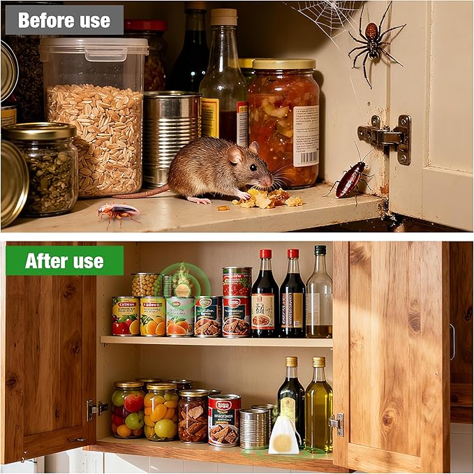 24Pack Mouse Rodent Repellent & Pest Defense - Natural Peppermint Oil Deterrent Rodent Repellent for Indoor/Outdoor Use - Repel Mice and Rat Safe Around Kids & Pets