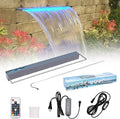 PONDO Lighted Waterfall Pool Fountain 36" with LED 7 Color Changing and Remote, Acrylic Waterfall Spillway for Sheer Descent Garden Outdoor