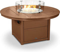 POLYWOOD® Round 48" Fire Pit Table in Teak