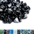 Skyflame 10-Pound Fire Glass Diamonds for Fire Pit Fireplace Landscaping, 1/2 Inch Reflective Glass Fire-Diamonds, Onyx Black
