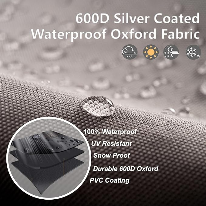 Outdoor Fireplace Cover, Heavy Duty Waterproof Oxford Fabric for Protecting Outdoor Upright Patio Wood Burning Fireplace Covers, 36x25x57 inch Gray