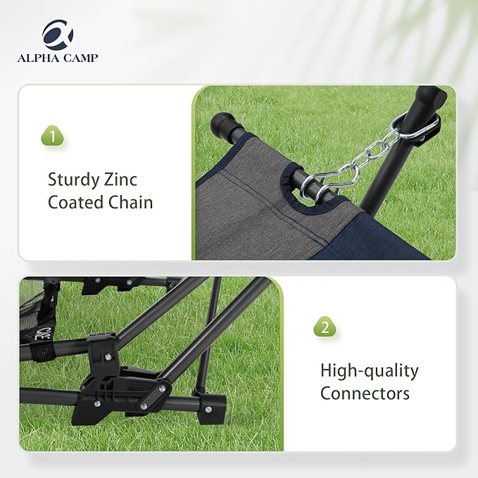 ALPHA CAMP Portable Hammock with Stand Included, Free Standing Hammock for Outside Heavy Duty, Outdoor Self Standing Hammock Foldable with Storange Net for Backyard Camping Beach 330lbs Capacity
