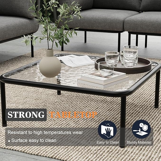 7 Piece Modern Outdoor Rope Wicker Sectional Patio L-Shaped Conversation Sofa Set Deep Seating with Thick Cushions