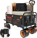 Highpro Heavy-Duty Folding Beach Cart with Extra Large 150L Capacity, 360° Locking Brakes, Waterproof Fabric, and 6 Storage Pockets – Holds Up to 320 lbs for Camping, Beach, and Outdoor Use