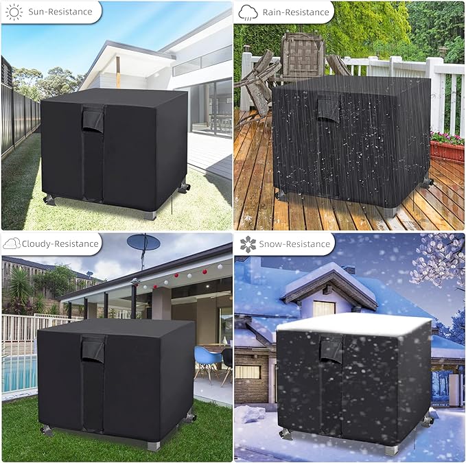 YUZ Fire Pit Table Cover Square 30 x 30 x 25 inch, Waterproof Fire Table Cover Square Anti-UV Heavy Duty Patio Gas Firepit Furniture Table Covers with Air Vent and Handle Firepits 30x30