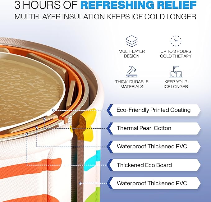 Zennest Foldable Portable Bathtub for Adults – 2-in-1 Hot & Cold Plunge, 105-Gal Large Capacity Collapsible Bathtub Adult, 6-layer Insulated Portable Soaking tub - Space-saving Design