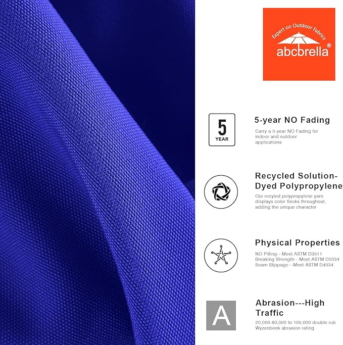 ABCCANOPY OLEFIN® 5-Year No Fading 9FT Patio Umbrella, Outdoor Table Umbrella with 8 Sturdy Ribs for Deck, Backyard, Yard (Deep Blue)