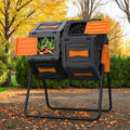 AACULPET Compost Bin Outdoor 45 Gallon, BPA-Free Dual Chamber Rotating Composter for Kitchen Waste, Heavy-Duty Fast Compost Tumbler Great Sustainable Gift for Winter Garden Yard & Spring Ready Soil