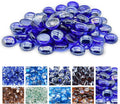 GasSaf Blue Fire Glass Beads for Outdoor Fire Pit, Fireplace, Replaces Existing Gas Logs & Lava Rocks, 3/4 Inch Glass(20 Pound)(Cobalt Blue)