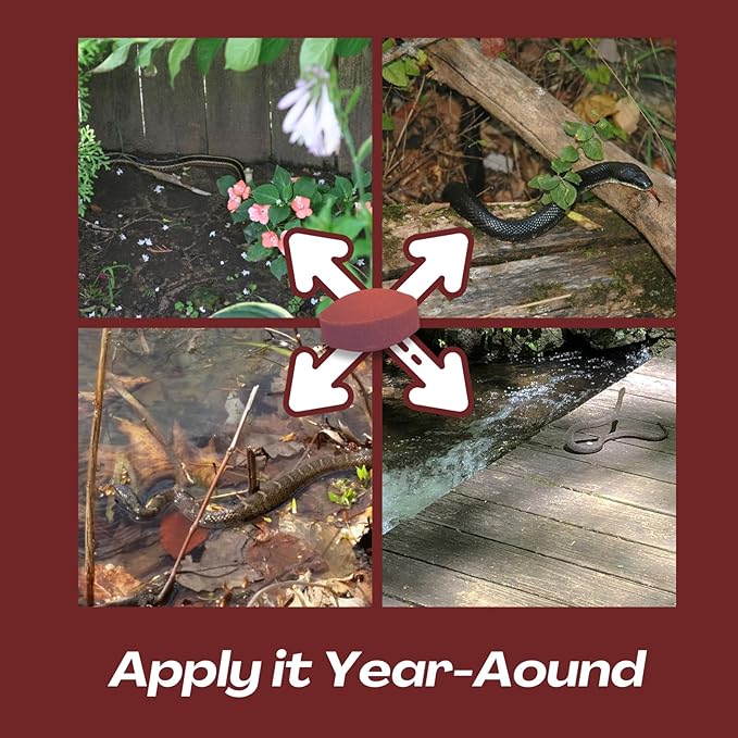 Snake Repellent for Yard & Home Areas - Outdoor/Induce Deterrent Formula, Plant-Based,Pet & Child Safe, 12 PCS Covers Up to 650 Sq.Ft