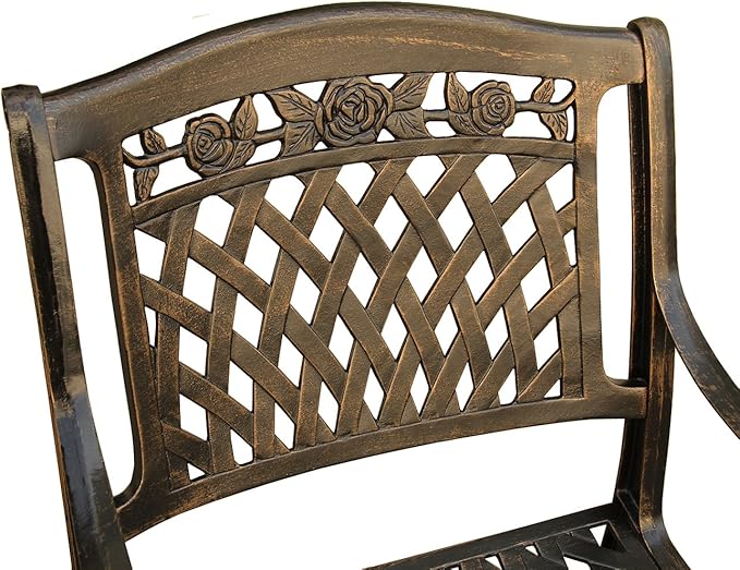 Oakland Living Rose Contemporary Modern and Ornate Mesh Lattice 95 inch Bronze Oval Ten Chairs Outdoor Aluminum Patio Dining Set, Large