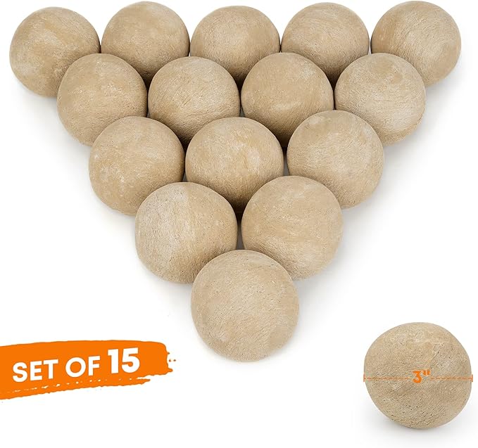 Stanbroil Ceramic Balls - 3” Round Fire Stones for Fire Pit Fire Bowl and Fireplace - Set of 15, Beige