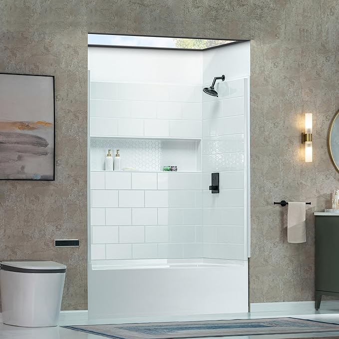 WOODBRIDGE 60” x 32” Alcove Soaking Bathtub in white with Right-Hand Drain Hole