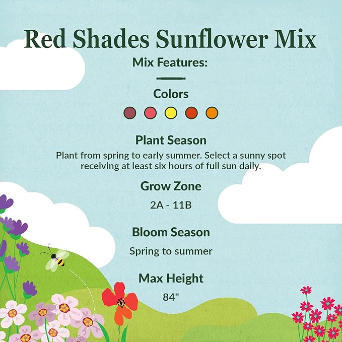 Ferry-Morse Red Shades Mix Bulk Sunflower Seeds, 1lb