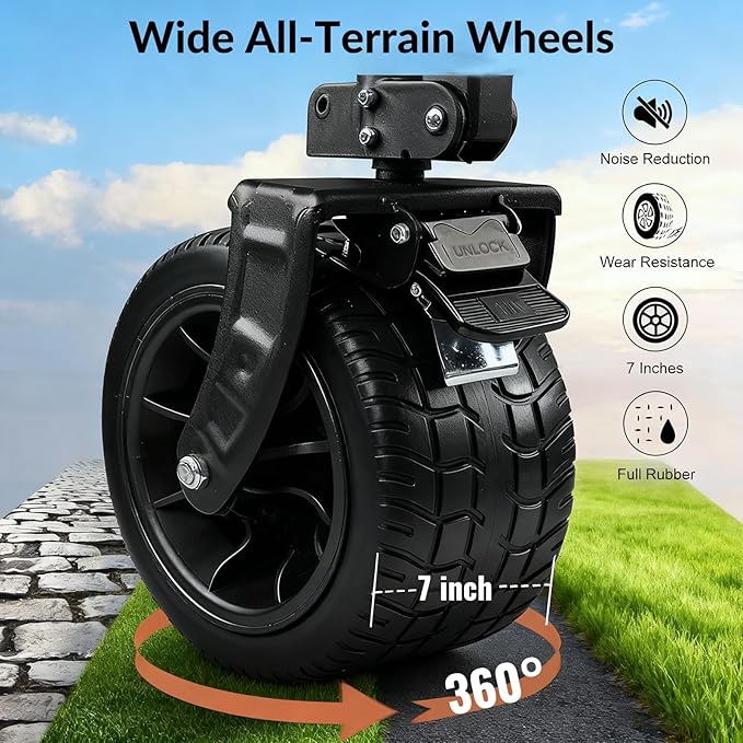 400L Large Capacity Double Decker Folding Wagon, Foldable 450lbs Heavy Duty Beach Cart with All-Terrain Big Wheels,Utility Carts Foldable for Beach, Sports,Outdoor,Shoping