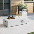 Dineli 2-Piece Outdoor Propane Fire Pit Table Set w Tank Table 48'' Rectangular Firepit Gas Fire Pits for Outside Patio Fire Table Tabletop Fire Pits w CSA Certified, 50,000 BTU, Stone-Look Marble